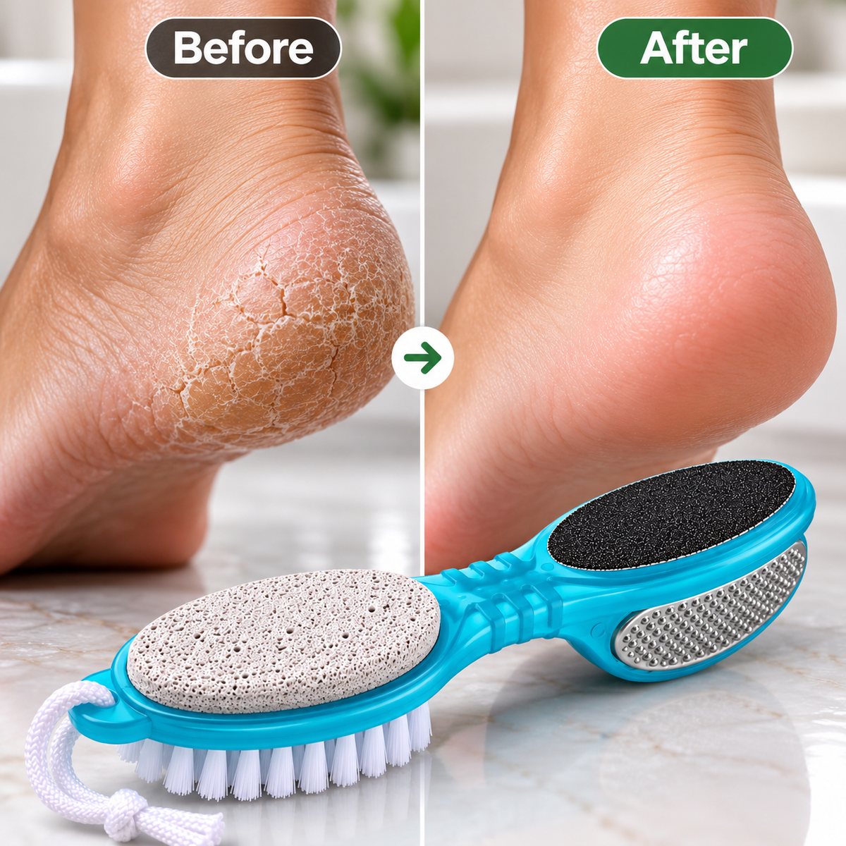 4-in-1 Pedicure Foot Scrubber & Cleaning Brush